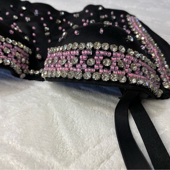 No Tag ✨ Rhinestone Beaded Corset Top Women’s Size Small - Picture 10 of 11